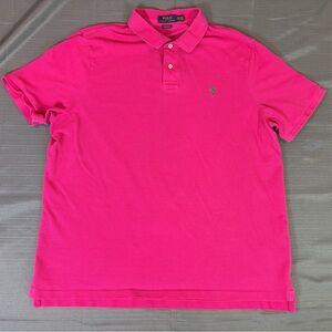 Polo Ralph Lauren Classic Fit Polo Shirt XXL Pink Green Pony Short Sleeve Mens